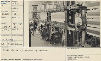 (INDUSTRIAL--CHAIN COMPANY) A vast industrial archive with approximately 562 individually mounted photographs of interesting machinery